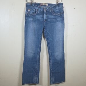 Big Star Remy Low Rise Bootcut Jeans 31R Blue Denim Womens Measures 33 x 30.5